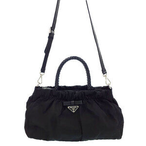 Prada Ribbon Bow Tessuto Fiocco 2way Handbag Black